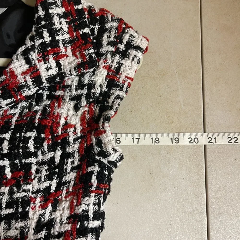 Luii Tweed Red Black Vest Small